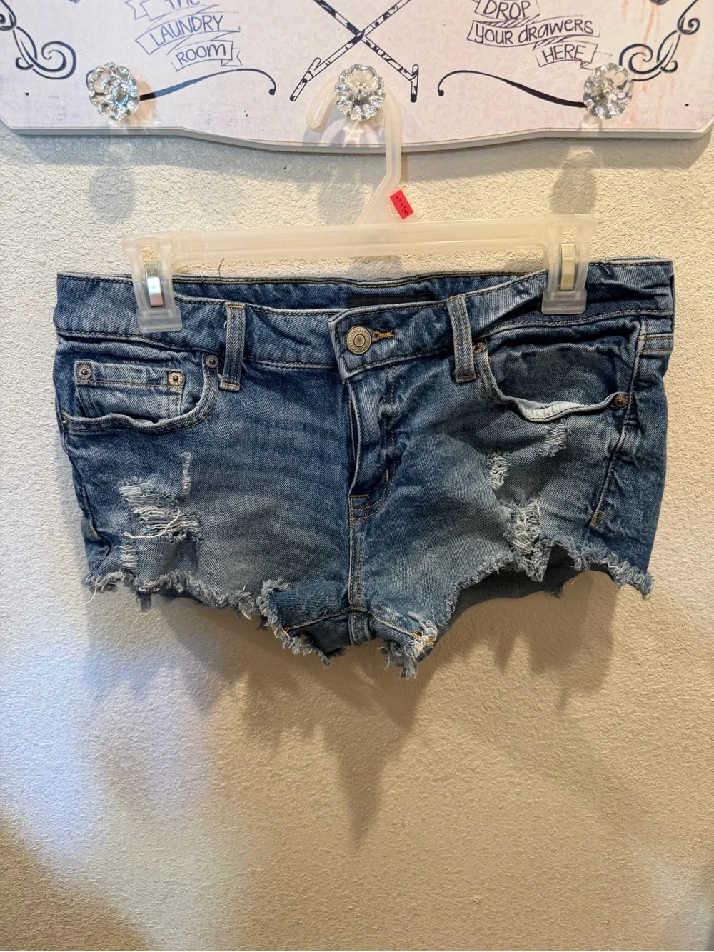 Aeropostale Distressed Light Blue Denim Cutoff Shorts